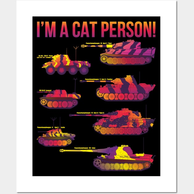 im a cat person! in the style of synth wave Wall Art by FAawRay